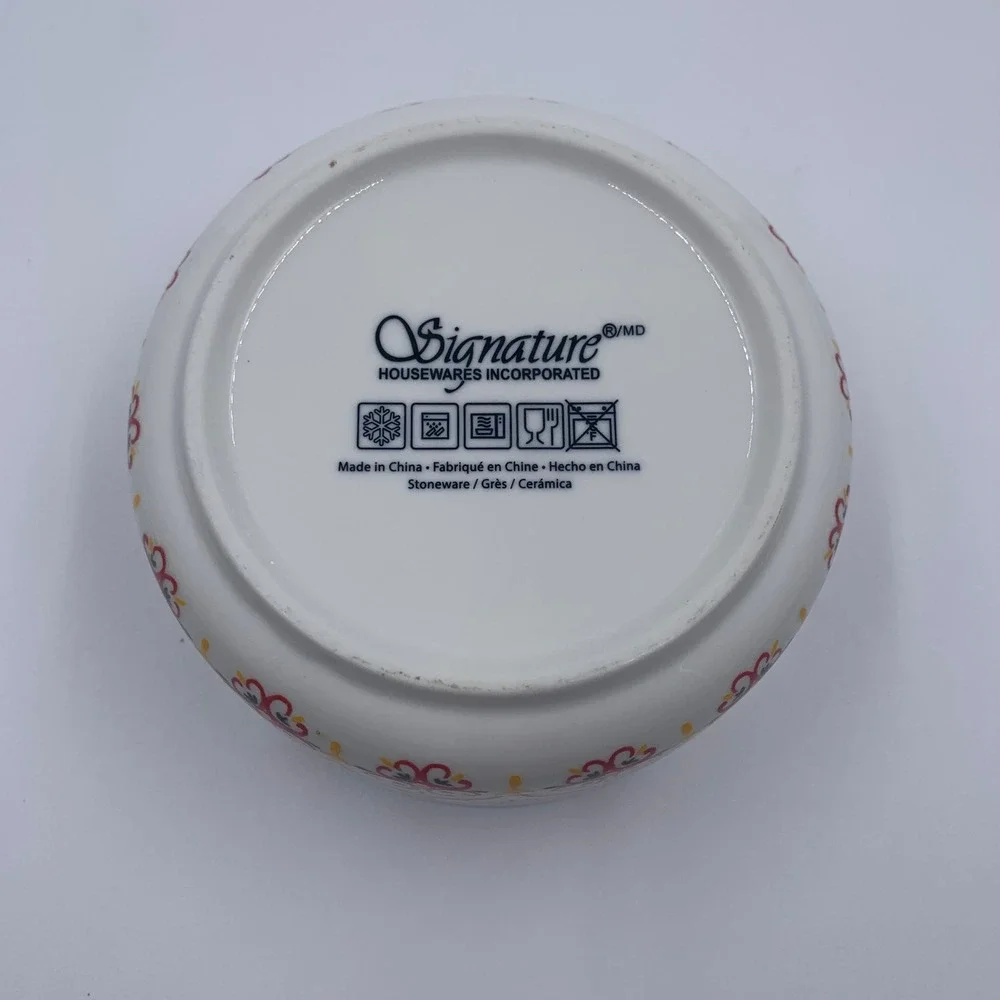 Signature Housewares Bowl Small Pet Food Bowl , Soup Bowl , Snack Bowl Ceramic